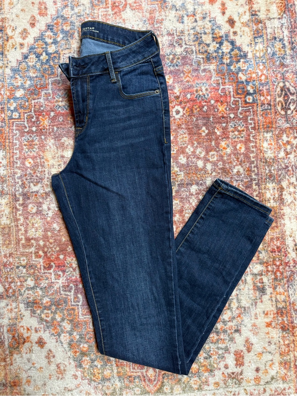 Old Navy Rockstar Mid Rise Skinny Jeans Dark Wash 6 Tall